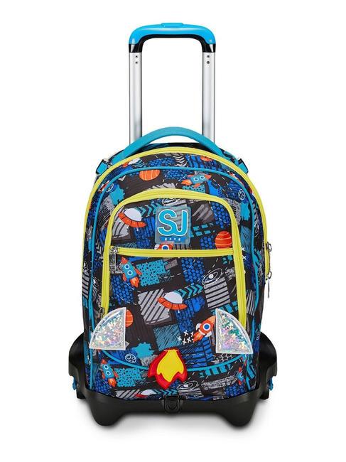 SJGANG GO TO SPACE BOY Sac à dos trolley 3 en 1, amovible Fluo turquoise - Sacs à dos à roulettes