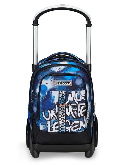 SEVEN TYRE RETROCOLOR Sac à dos avec trolley, amovible Bluedeep - Sacs à dos à roulettes