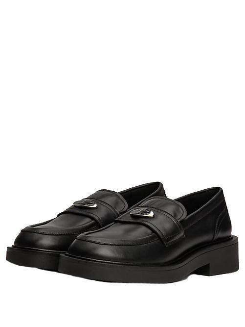 Tommy Hilfiger Tommy Jeans Flat Loafer Mocassins En Cuir Noir Achetez A Prix Outlet