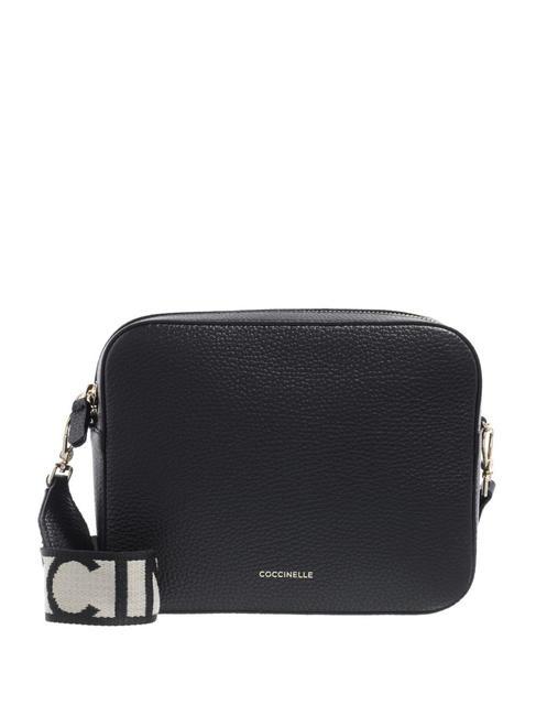 COCCINELLE TEBE Petit sac en cuir texturé Noir - Sacs pour Femme