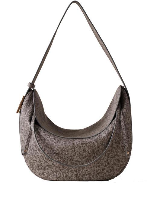 BORBONESE NUEVE COATED  Sac d'épaule gris argile - Sacs pour Femme