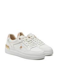 TOMMY HILFIGER LUX HARDWARE COURT  Baskets en cuir blanc antique - Chaussures Femme - 1