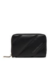 CALVIN KLEIN LINE QUILT Petit portefeuille zippé autour pvh noir - Portefeuilles Femme - 1
