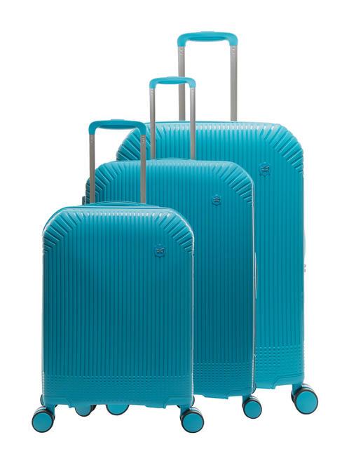 LESAC LIGHT POP 1 Ensemble chariot : cabine + moyen et grand extensible mode bleu - Ensemble Valises