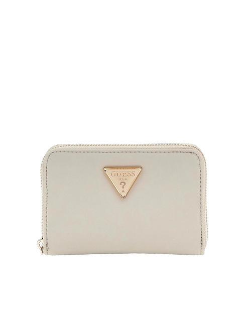 GUESS GEMMA Portefeuille moyen zippé autour taupe - Portefeuilles Femme