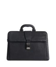 PIQUADRO CAMPIONARIO - BLACK SQUARE Doctor Bag en cuir, support PC 13" noir - Porte Documents Travail - 1