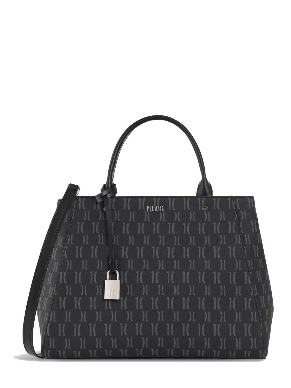 Alviero Martini Prima Classe Monogram Medium Sac A Main Avec Bandouliere Noir Achetez A Prix Outlet