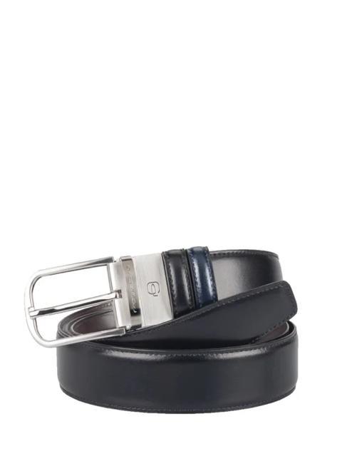 PIQUADRO X11  Ceinture réversible en cuir noir / bleu - Ceintures