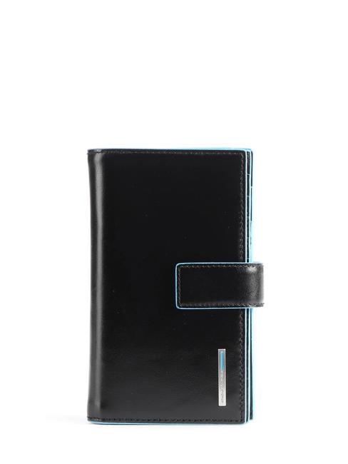PIQUADRO Portefeuille Ligne BLUE SQUARE, en cuir, avec portemonnaie Noir - Portefeuilles Femme