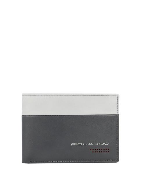 PIQUADRO URBAN Portefeuille à rabat, en cuir gris noir - Portefeuilles Homme