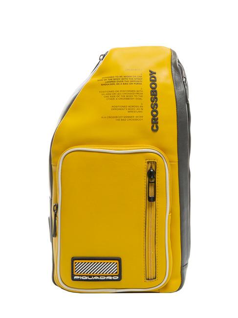 PIQUADRO ERMES Sac pochette en cuir jaune - Sacs en Bandoulières pour Homme