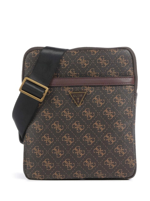 GUESS VEZZOLA Smart Sac plat marron/ocre - Sacs en Bandoulières pour Homme