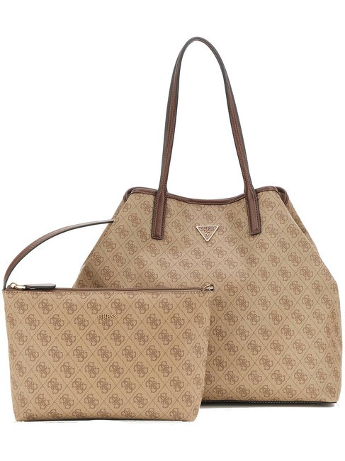 GUESS ECO VICTTORIA Sac à bandoulière logo latte / marron - Sacs pour Femme