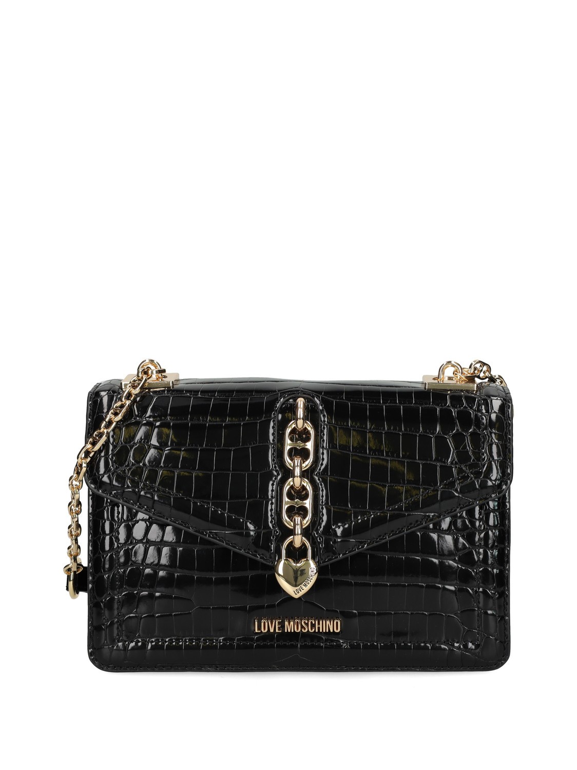 Love Moschino Chain Croco Sac Bandouliere Imprime Noir Achetez A Prix Outlet