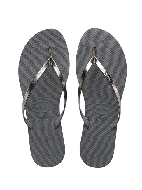 HAVAIANAS YOU METALLIC Tongs en caoutchouc acier gris/graphite métallique - Chaussures Femme