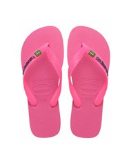 HAVAIANAS BRASIL LOGO NEON Tongs flux rose/flux rose - Chaussures unisexe - 1