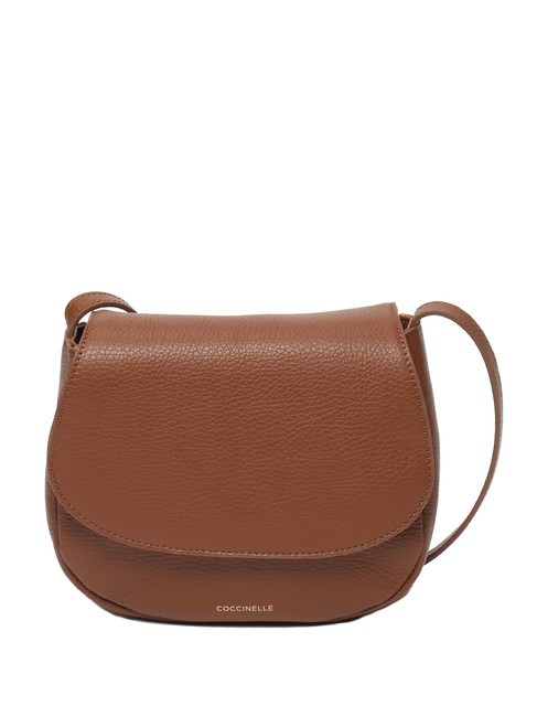COCCINELLE CHERRY Sac bandoulière rond en cuir BRULE - Sacs pour Femme