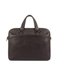 PIQUADRO CAMPIONARIO - BLACK SQUARE Mallette en cuir pour ordinateur portable 15,6" - Porte Documents Travail