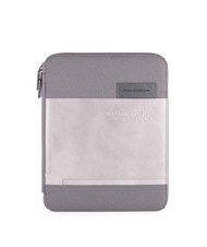 PIQUADRO CAMPIONARIO - ADE Porte-bloc-notes en cuir et tissu GRIS - &Eacute;tui pour tablette & Organiseur - 1