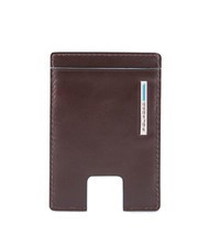 PIQUADRO CAMPIONARIO - BLUE SQUARE  Porte-cartes plat en cuir ACAJOU - Portefeuilles Homme - 1