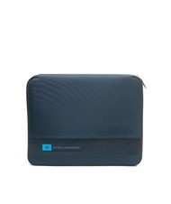 PIQUADRO CAMPIONARIO - PQ-BIOS Porte-bloc A4 en cuir et tissu bleu - &Eacute;tui pour tablette & Organiseur - 1
