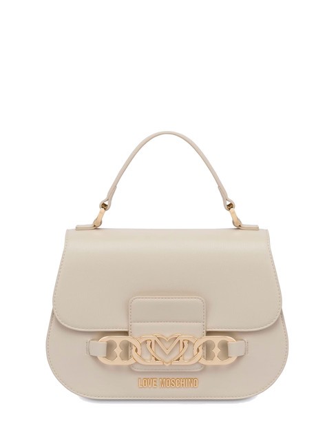 LOVE MOSCHINO HEART CHAIN Sac à main avec bandoulière Ivoire - Sacs pour Femme