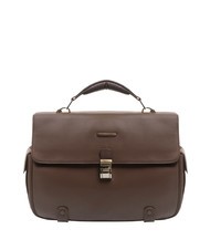 PIQUADRO CAMPIONARIO - MODUS OUT Mallette en cuir, support ordinateur 15,6" MORO - Porte Documents Travail - 1