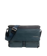 PIQUADRO CAMPIONARIO - CARY Messager en cuir, support pour ordinateur portable 13" bleu - Porte Documents Travail - 1