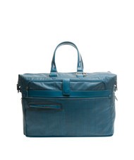 PIQUADRO CAMPIONARIO - SIGNO Sac polochon en tissu flamm&eacute; et cuir - Sacs de voyage