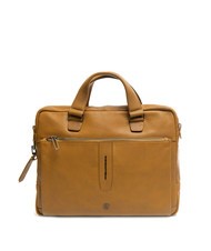 PIQUADRO CAMPIONARIO - IMHO Mallette en cuir pour PC 14" jaune - Porte Documents Travail - 1