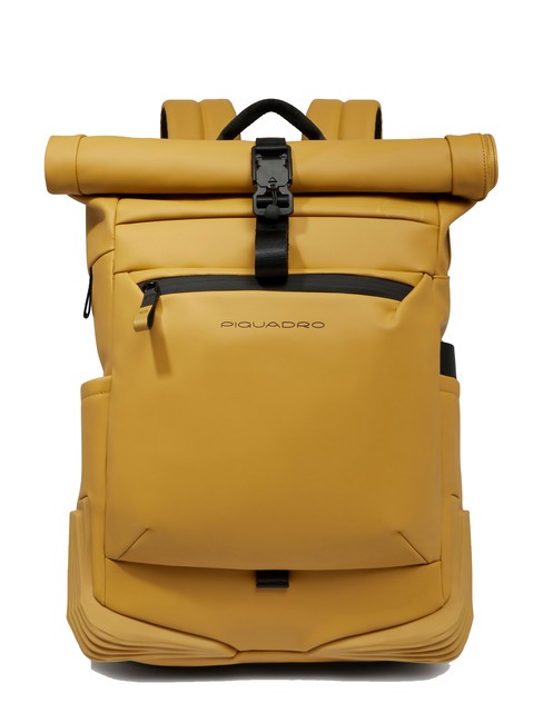 PIQUADRO CORNER SPECIALE GOMMATO Sac à dos roll-top pour ordinateur portable 15,6" jaune - Sacs à dos pour ordinateur portable