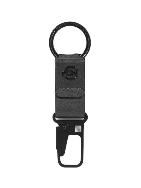 PIQUADRO DAVID Porte-clés avec breloque en cuir Noir - Porte-clés