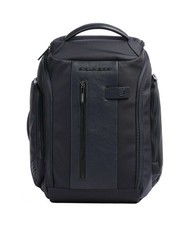 PIQUADRO BRIEF 2 Sac &agrave; dos polochon en cuir et tissu bleu - Sacs &agrave; dos pour ordinateur portable - 1