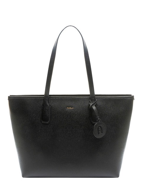 FURLA CLASSIC Sac cabas en cuir imprimé Andromeda Noir - Sacs pour Femme