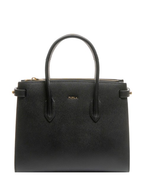 FURLA GARDENIA Sac à main en cuir imprimé Andromeda Noir - Sacs pour Femme