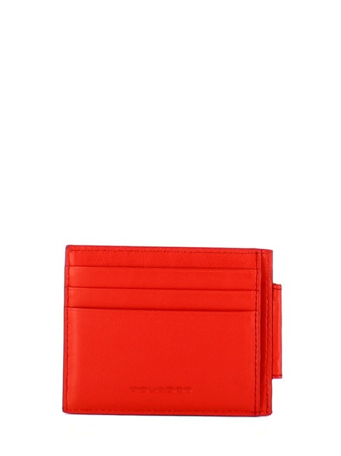 PIQUADRO URBAN Porte-cartes de crédit en cuir ROUGE - Portefeuilles Homme