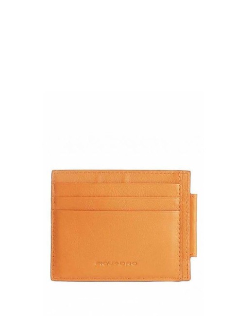 PIQUADRO URBAN Porte-cartes de crédit en cuir ORANGE - Portefeuilles Homme