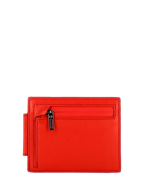 PIQUADRO URBAN Porte-cartes de crédit en cuir avec zip ROUGE - Portefeuilles Homme