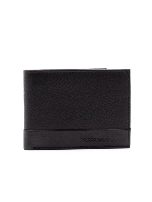 ROCCOBAROCCO ROBERT Portefeuille en cuir à rabat noir - Portefeuilles Homme