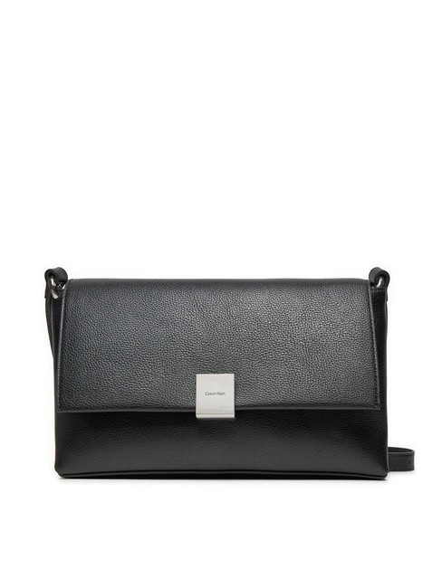 CALVIN KLEIN CK PLAQUE Sac bandoulière moyen pvh noir - Sacs pour Femme