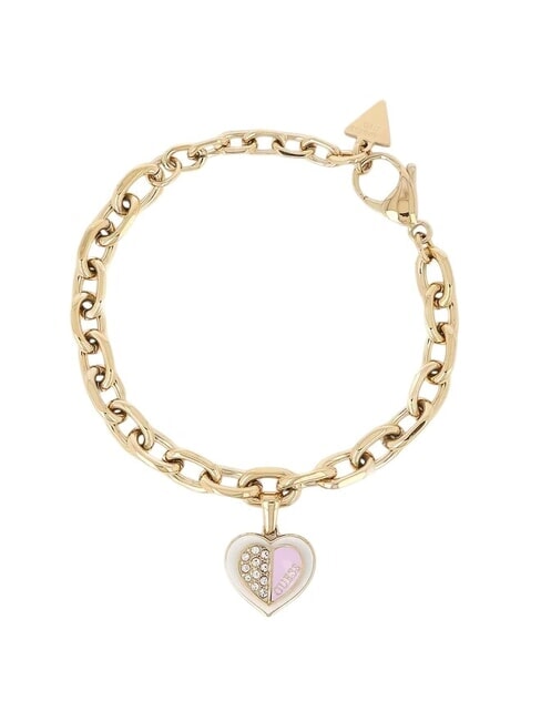 GUESS LOVELY GUESS Bracelet à breloques coeur or jaune/lilas - Bracelets