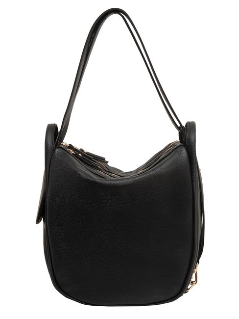 LESAC TRIO  Sac à dos en cuir martelé noir25 - Sacs pour Femme