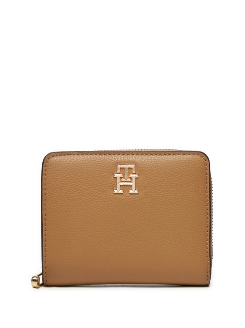 TOMMY HILFIGER TH SOFT LOGOTAPE Portefeuille moyen zippé autour toile safari - Portefeuilles Femme