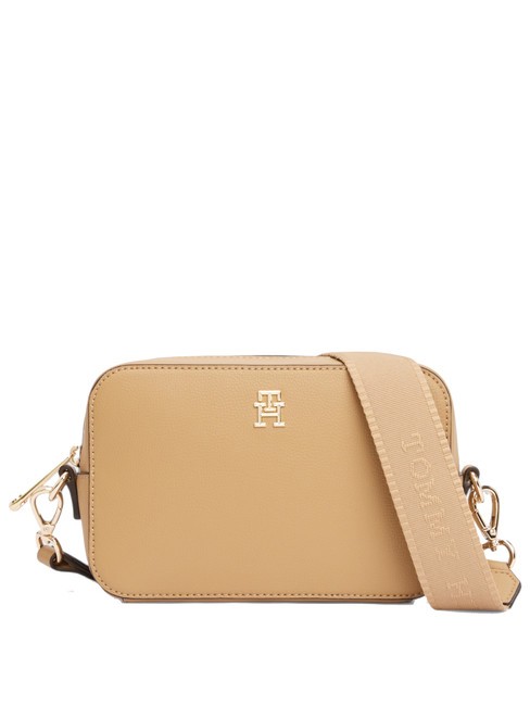 TOMMY HILFIGER TH SOFT LOGO Mini sac à bandoulière toile safari - Sacs pour Femme