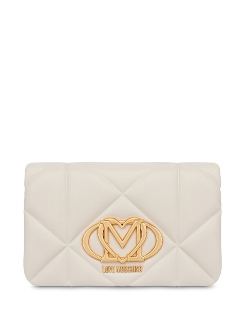 LOVE MOSCHINO GEOMETRIC Pochette avec bandoulière en chaîne Ivoire - Sacs pour Femme