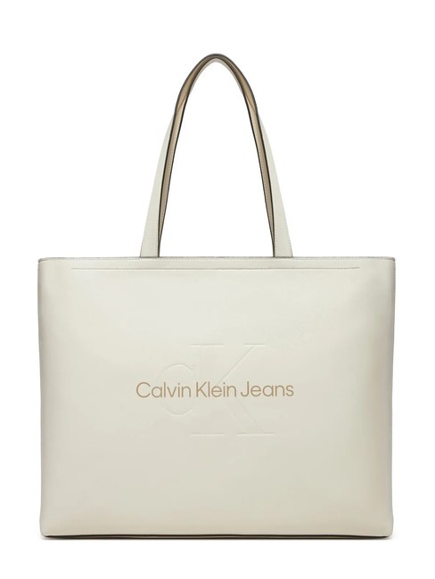 CALVIN KLEIN SCULPTED Tote Sac d'épaule Tofu - Sacs pour Femme