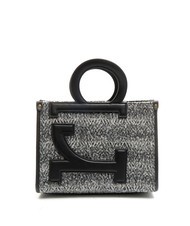 ROCCOBAROCCO ICONIC WOOL Sac cabas avec bandouli&egrave;re noir/blanc - Sacs pour Femme - 1