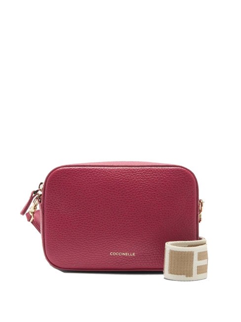 COCCINELLE TEBE Sac à bandoulière en cuir texturé sangria - Sacs pour Femme