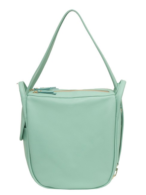 LESAC TRIO  Sac à dos en cuir martelé vert aqua clair - Sacs pour Femme