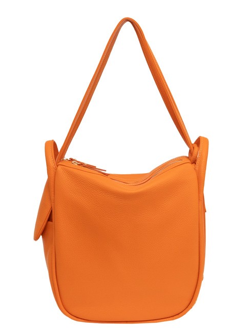 LESAC TRIO  Sac à dos en cuir martelé orange - Sacs pour Femme